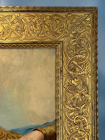 DIPINTO RUSSO / OLIO SU TAVOLA IN LEGNO CON CORNICE RAFFIGURANTE UN RITRATTO DI DONNA