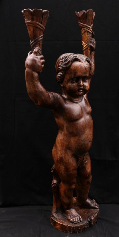 18th century FRENCH school, Torch-bearing Putto