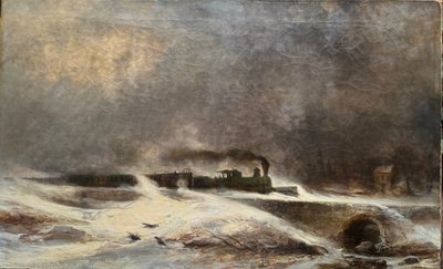 Josef Carl Berthold Püttner (1821-1881) - Locomotive Speeding Through Snow in Winter, 1873