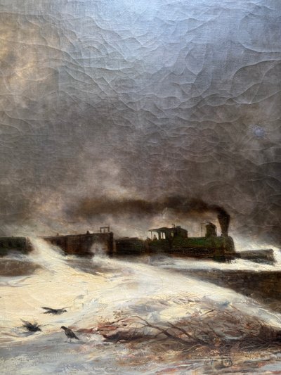 Josef Carl Berthold Püttner (1821-1881) - Locomotive Speeding Through Snow in Winter, 1873