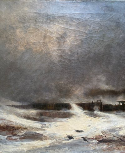 Josef Carl Berthold Püttner (1821-1881) - Locomotive Speeding Through Snow in Winter, 1873