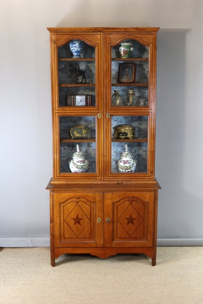 19th century walnut display cabinet