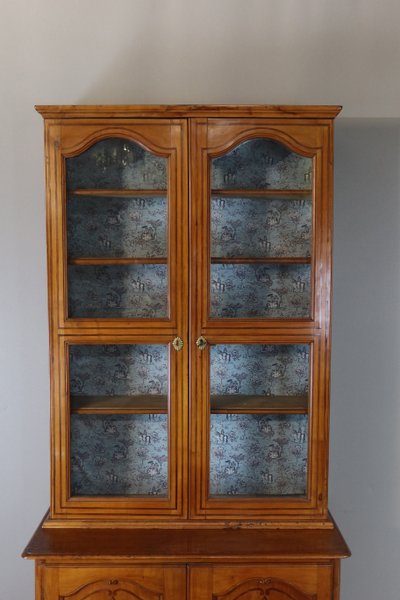 19th century walnut display cabinet
