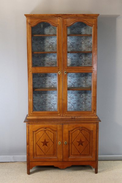 19th century walnut display cabinet