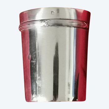 Eleganti timpani dritti in argento massiccio, fine 800, modello "Ribboned Joncs".
