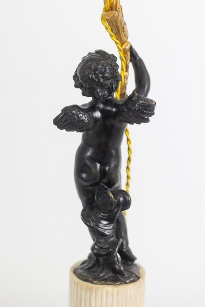 Bronze lamp representing a putti, marble base. Circa 1880. LS60321009G
