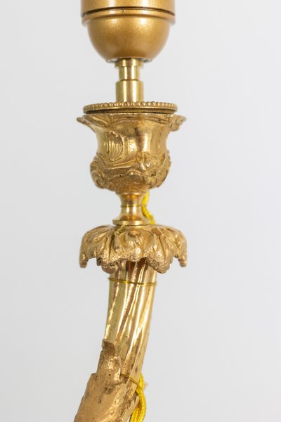 Bronze lamp representing a putti, marble base. Circa 1880. LS60321009G