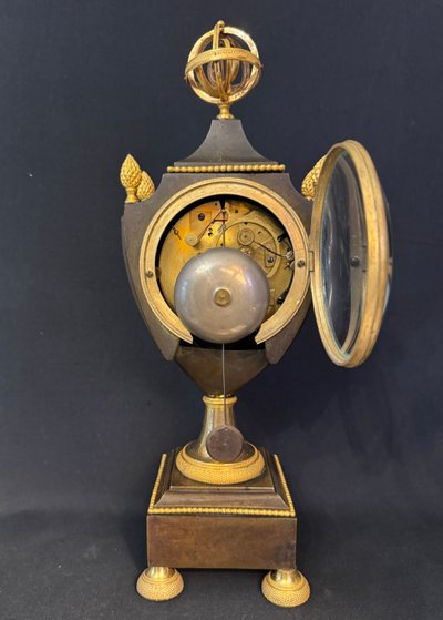 Empire Vase Clock in Bronze with patina & gilding (Urn or Escutcheon)