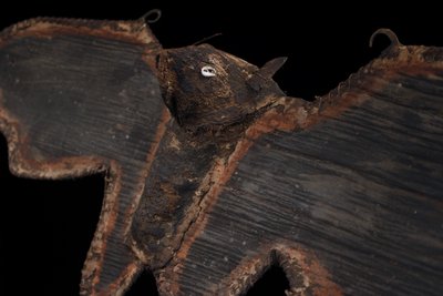 Flughund-Fledermaus, Stammeskunst, Ozeanische Kunst, Rindenfigur, Papua Neuguinea, Ozeanien