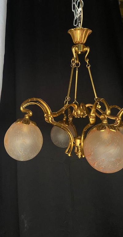 Pair of art deco chandeliers