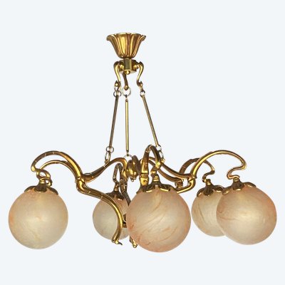 Pair of art deco chandeliers