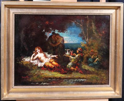 Frédéric BORGELLA 1833-1901 La favorite du harem, femme, tableau, orientalisme, vers 1880