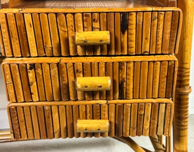 Scrivania in rattan vintage anni '60