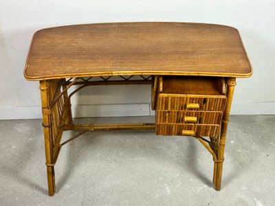 Scrivania in rattan vintage anni '60