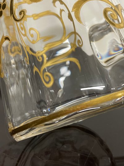 Saint Louis Modèle Cluny - Gilded Crystal Orangeade Set