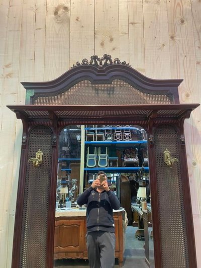 Cloakroom - Napoleon III mahogany coat rack.