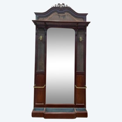Cloakroom - Napoleon III mahogany coat rack.