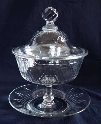 Paire de drageoirs en cristal de Baccarat, modèle Champigny Richelieu
