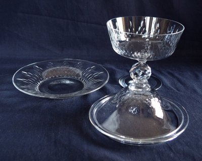 Paire de drageoirs en cristal de Baccarat, modèle Champigny Richelieu