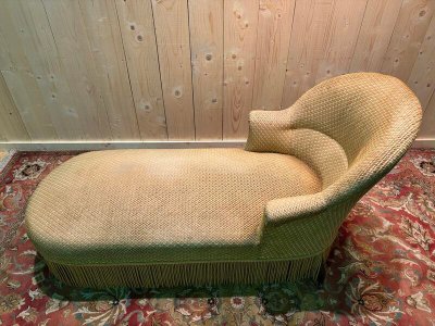 Chaise longue in velluto stile Napoleone III