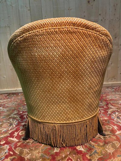 Chaise longue in velluto stile Napoleone III