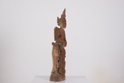 Scultura in legno di un Nat birmano