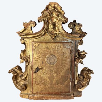 Tabernakel Aus Vergoldetem Holz - Circa 1700