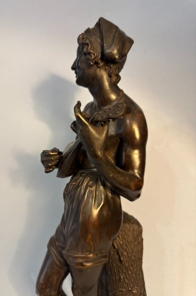 Charles Cumberworth - Scultura in bronzo - Cantante napoletano - H43