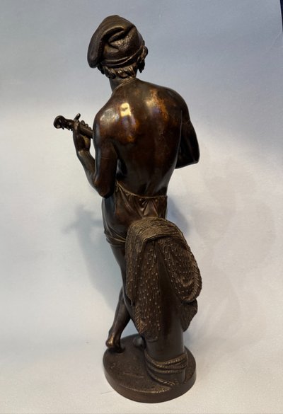 Charles Cumberworth - Scultura in bronzo - Cantante napoletano - H43
