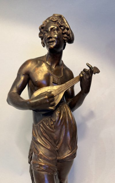 Charles Cumberworth - Scultura in bronzo - Cantante napoletano - H43