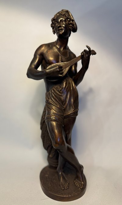 Charles Cumberworth - Scultura in bronzo - Cantante napoletano - H43