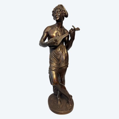 Charles Cumberworth - Scultura in bronzo - Cantante napoletano - H43