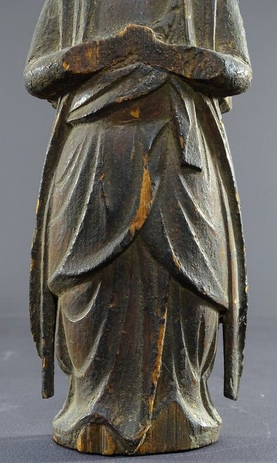 Japon, Début De l'ép. Edo (1603-1868), Rare Et Ancienne Statue Du Dieu Shinto En Bois Sculpté. 