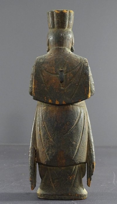 Japon, Début De l'ép. Edo (1603-1868), Rare Et Ancienne Statue Du Dieu Shinto En Bois Sculpté. 