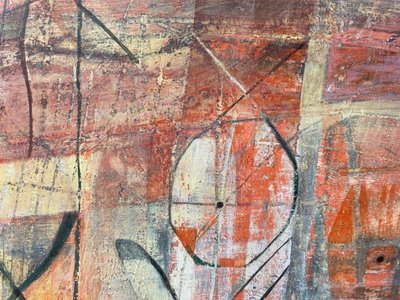 COBRA-Gemälde signiert Anders Osterlin ( 1925 - 2011) und datiert 1953.