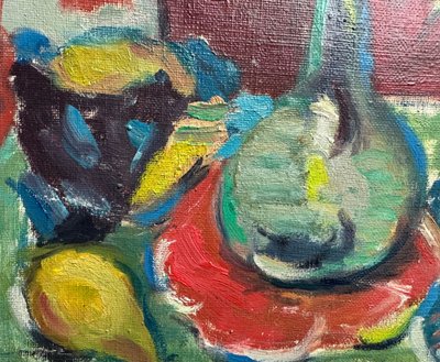 Huile sur toile, «  Bouquet de fleurs »
