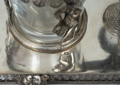 Empire silver oil cruet, France, early 19th century.
