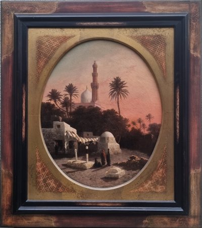 Alexandre CURT - Landschaft mit einer Moschee in Kairo