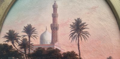 Alexandre CURT - Landschaft mit einer Moschee in Kairo