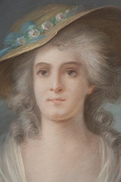 Paire de pastels anciens, France, XIXe siècle.