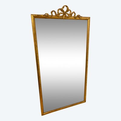 Important Miroir Biseauté à Fronton XIXème - Style Louis XVI - 81cm X 163cm