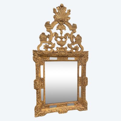 Miroir Doré à Parcloses Au Mercure d'époque XVIII - Style Régence 66cm X 120cm