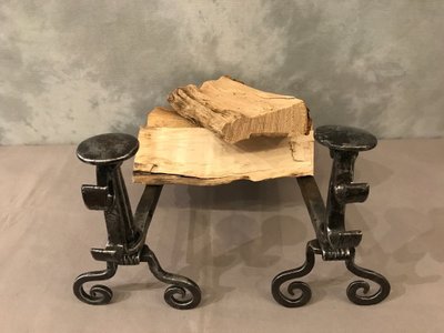 Pair of 18th century wrought iron andirons