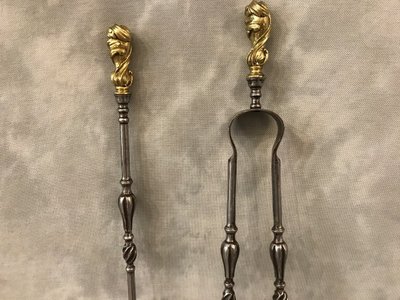 Beautiful set of 19th century iron and bronze mantels
