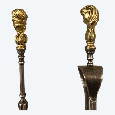 Beautiful set of 19th century iron and bronze mantels