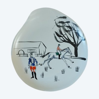 Grande assiette en forme libre, design organique - 1960 - Epoque vintage
