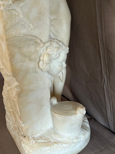 Skulptur aus Carrara-Marmor von FIASCHI EMILIO 19. Jahrhundert
