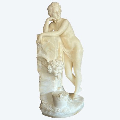 Skulptur aus Carrara-Marmor von FIASCHI EMILIO 19. Jahrhundert