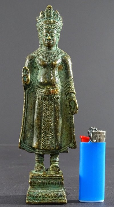 Thailand, Early 20th century, Lobpuri Kingdom Style, Bronze Buddha Statue.