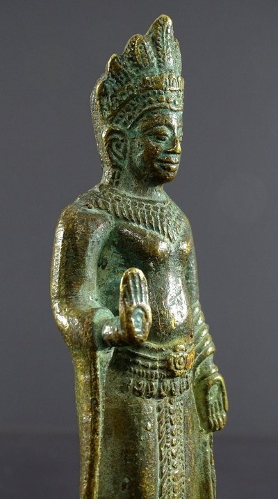 Thailand, Early 20th century, Lobpuri Kingdom Style, Bronze Buddha Statue.
